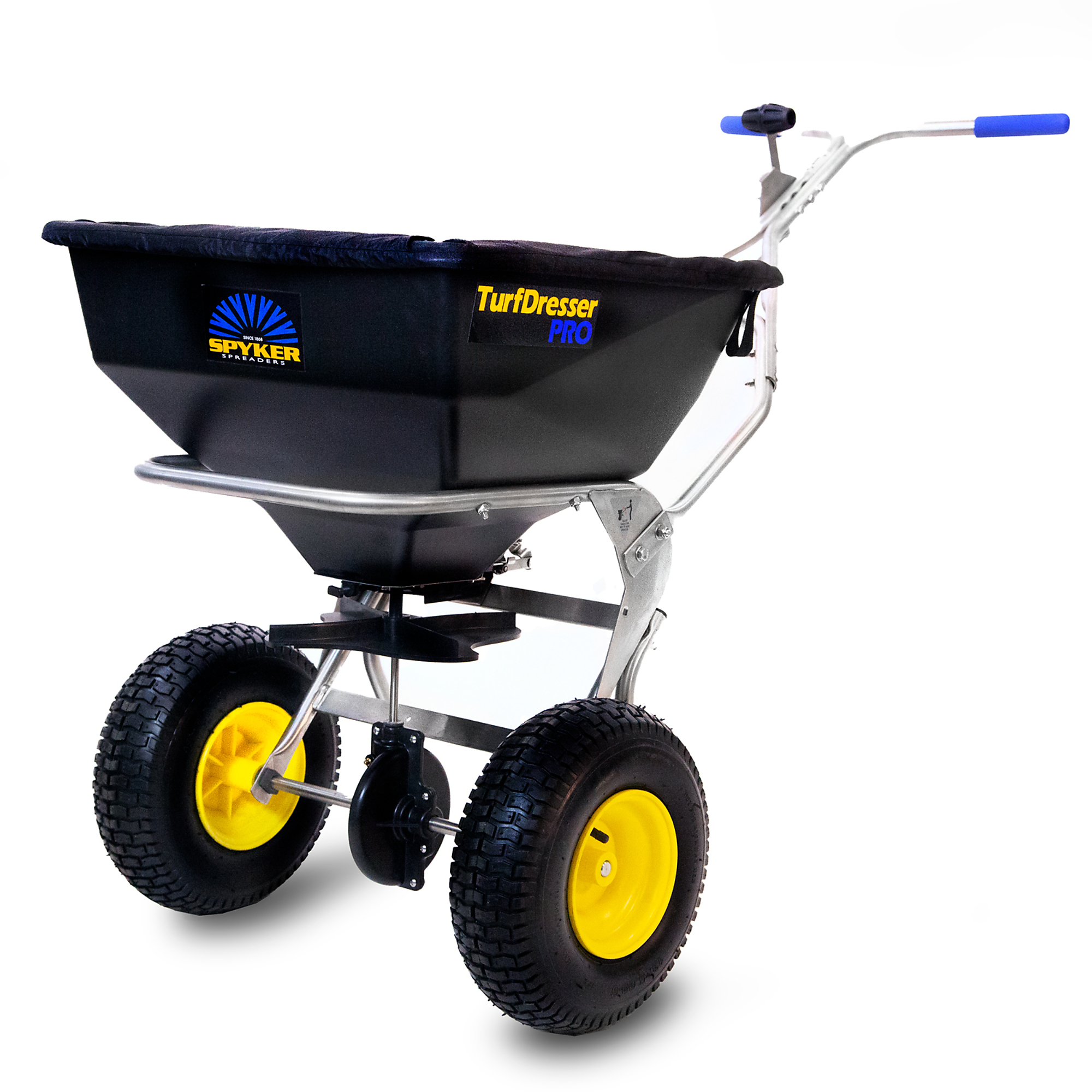 Spyker TurfDresser PRO Broadcast Spreader — 80lb Capacity, 1.8 Cu. Ft. Hopper, Adjustable Handles, Model# SPY80-1S-TD